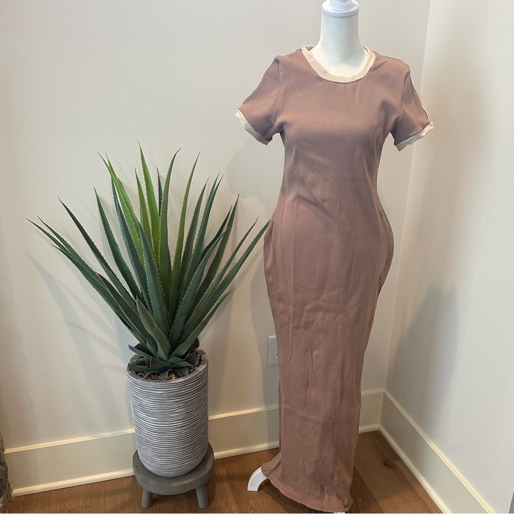 Mocha Body Con Maxi Dress